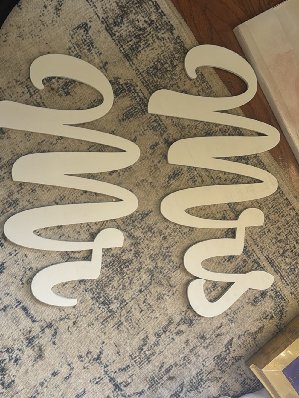 White 'Mr & Mrs' Wooden signs